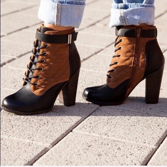 ASOS Shoes - Quilted Lace Up Military High Heel Ankle Booties